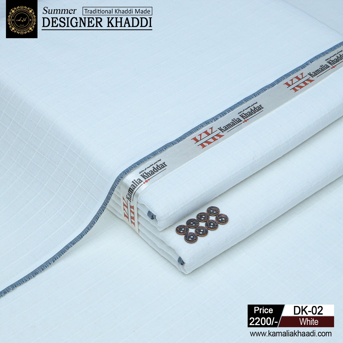 Summer Designer Khaddi - White