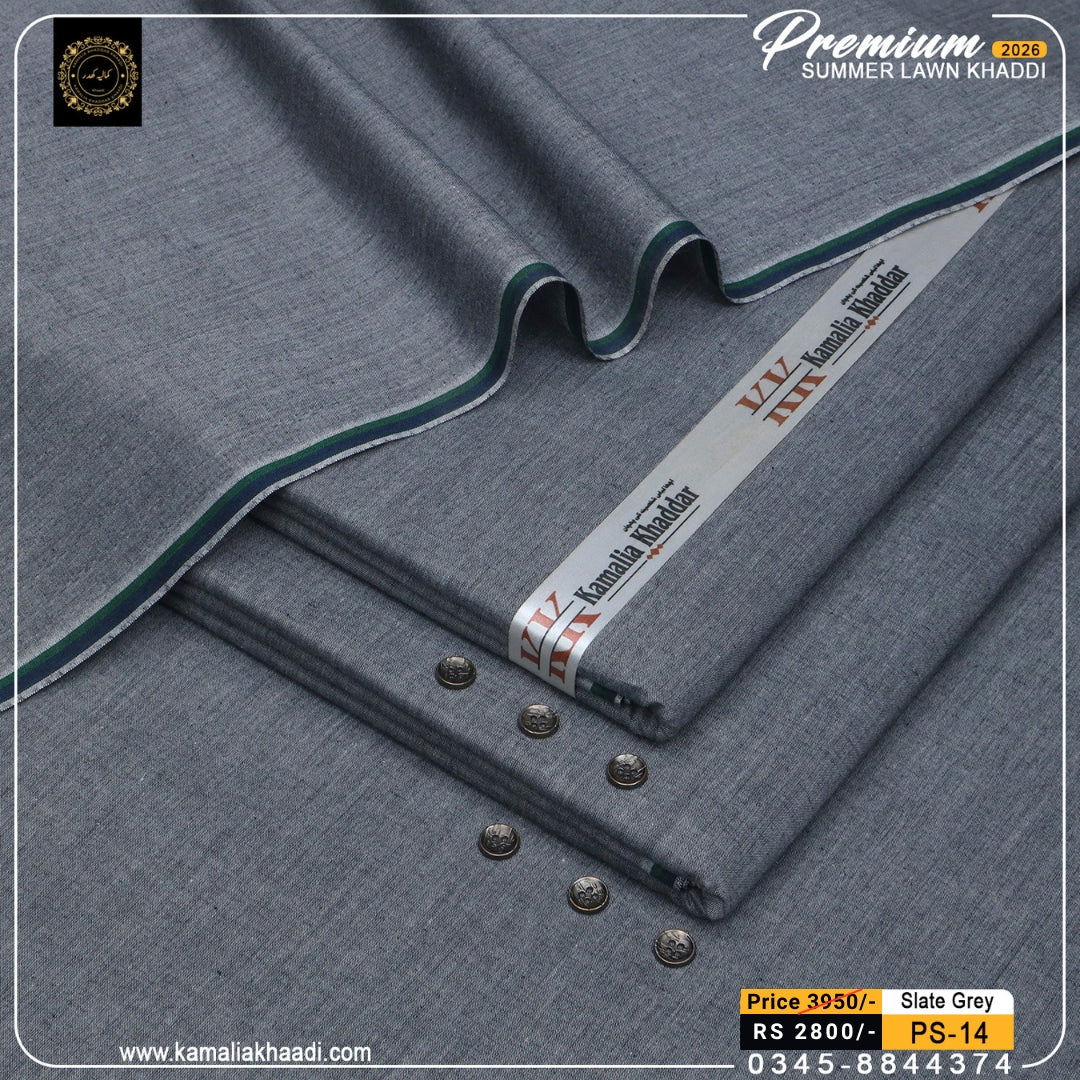 Premium Summer Lawn Khaddi - Slate Grey