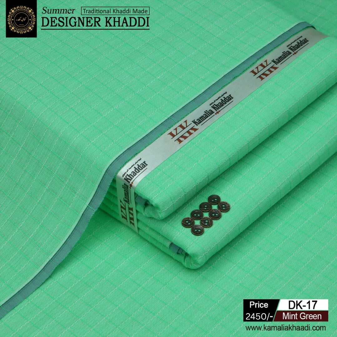 Summer Designer Khaddi - Mint Green dk17