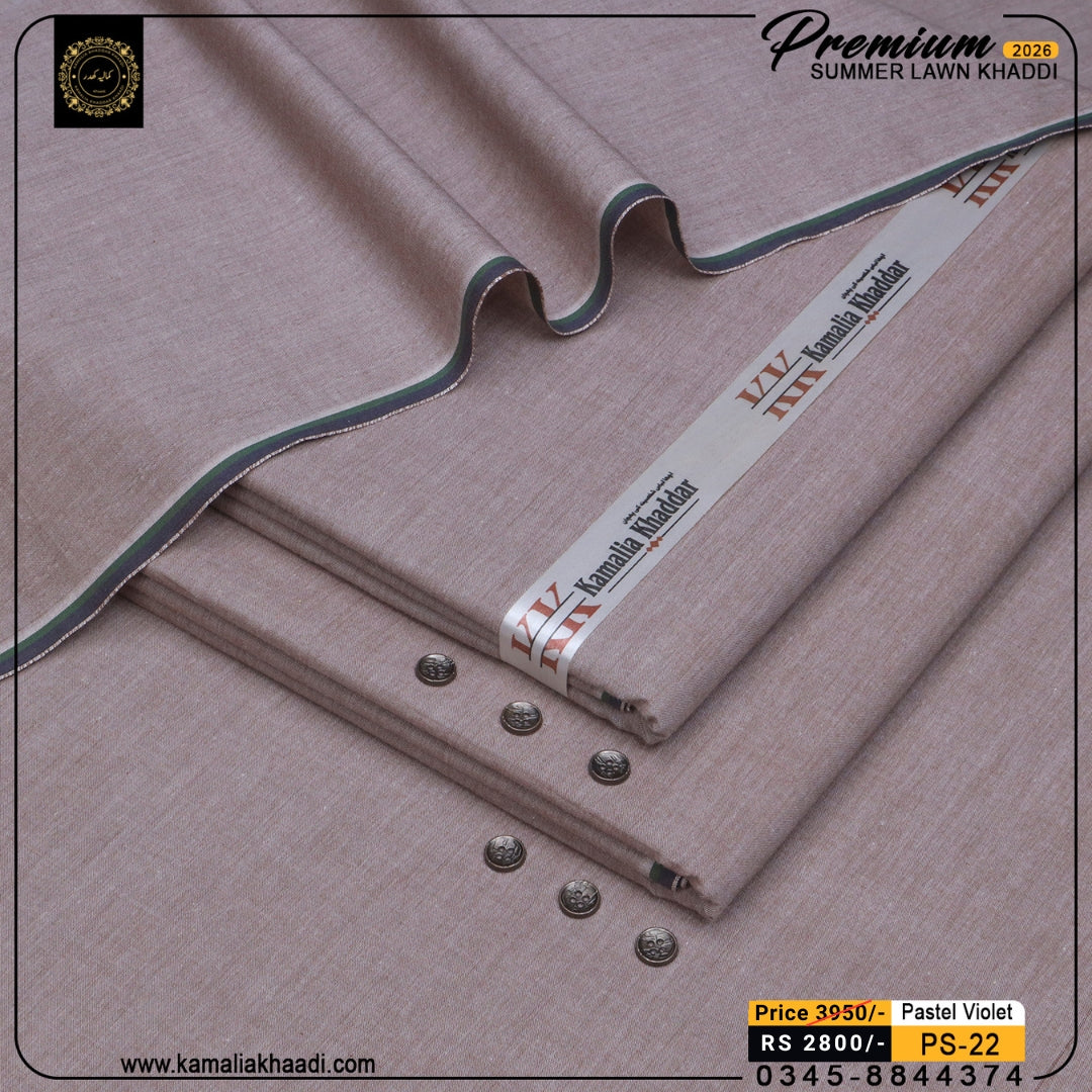 Premium Summer Lawn Khaddi - Pastel Violet