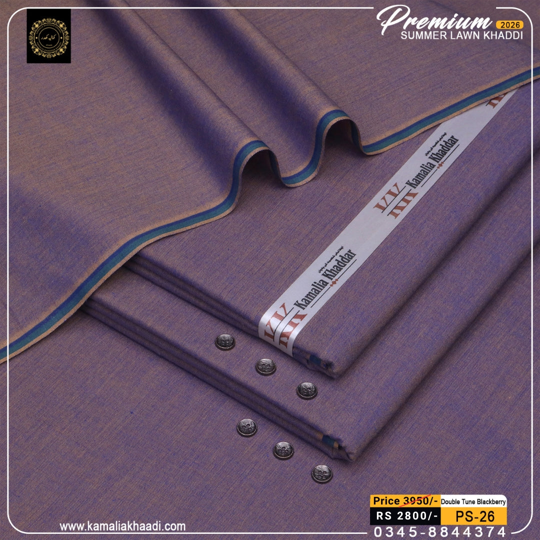 Premium Summer Lawn Khaddi - Double Tone Blackberry
