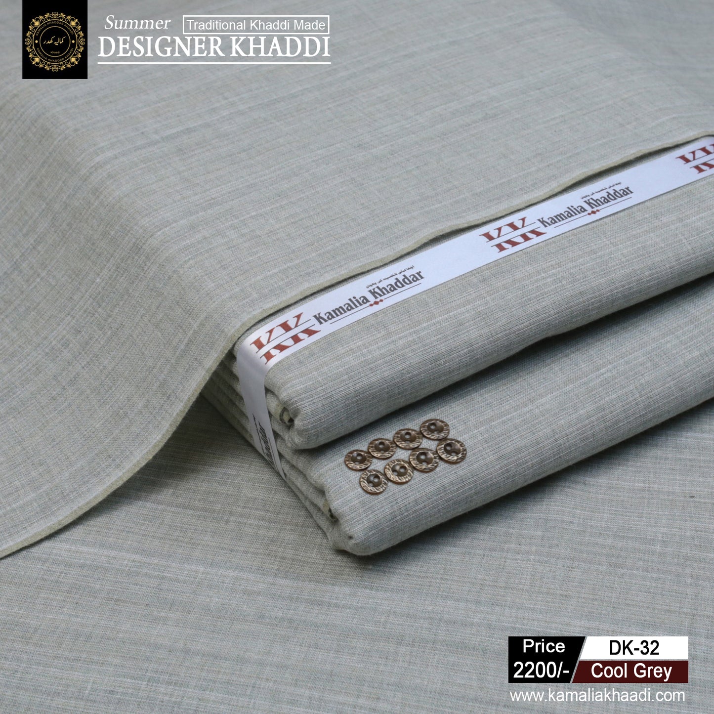 Summer Designer Khaddi - Cool Grey