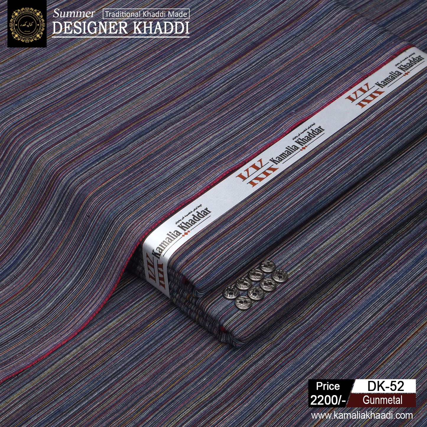 Summer Designer Khaddi - Gun Metal dk52