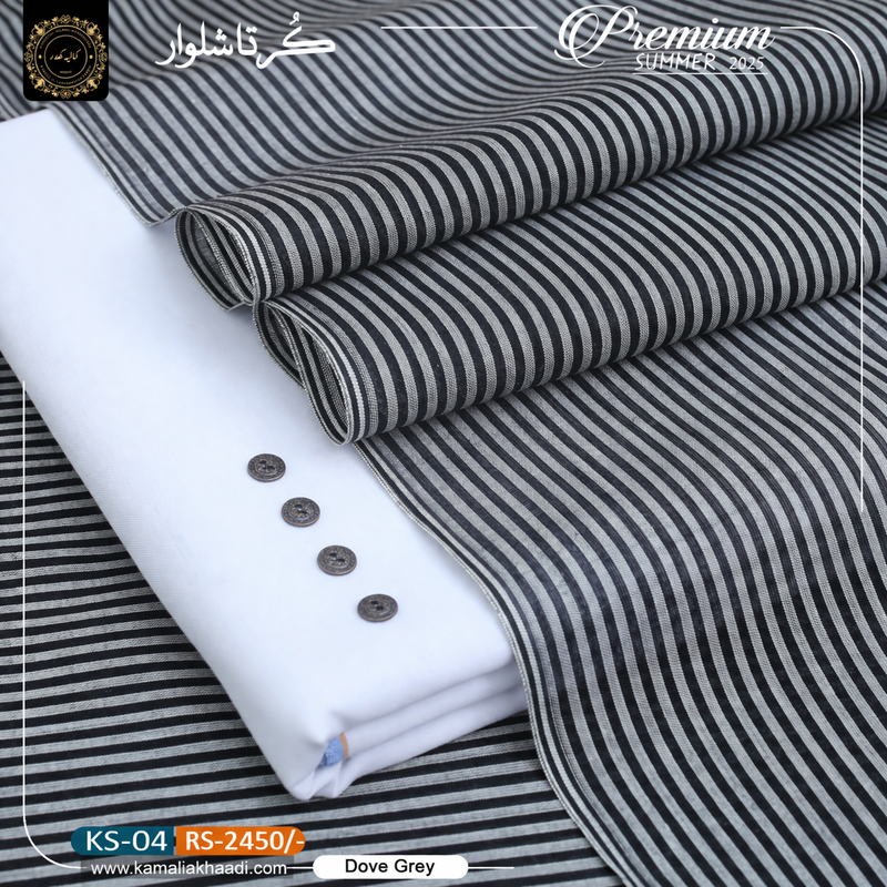 Dove Grey Premium Summer Kurta Shalwar ks4