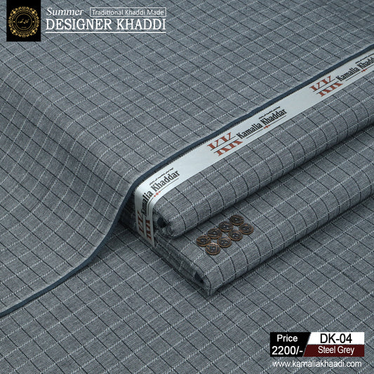 Summer Designer Khaddi - Steel Grey