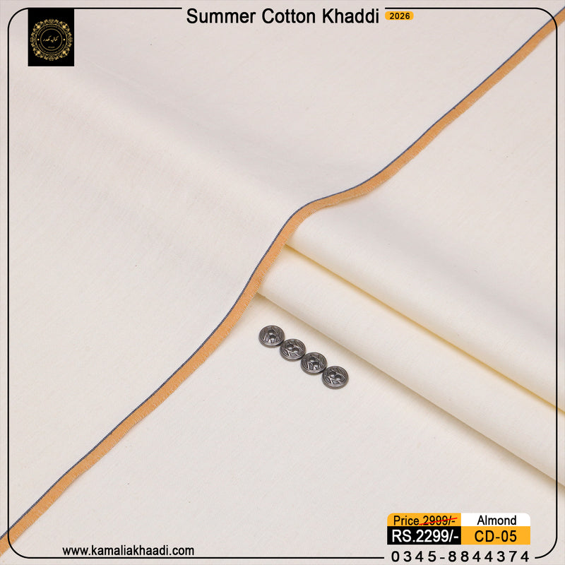 Summer Cotton Khaddi – Almond