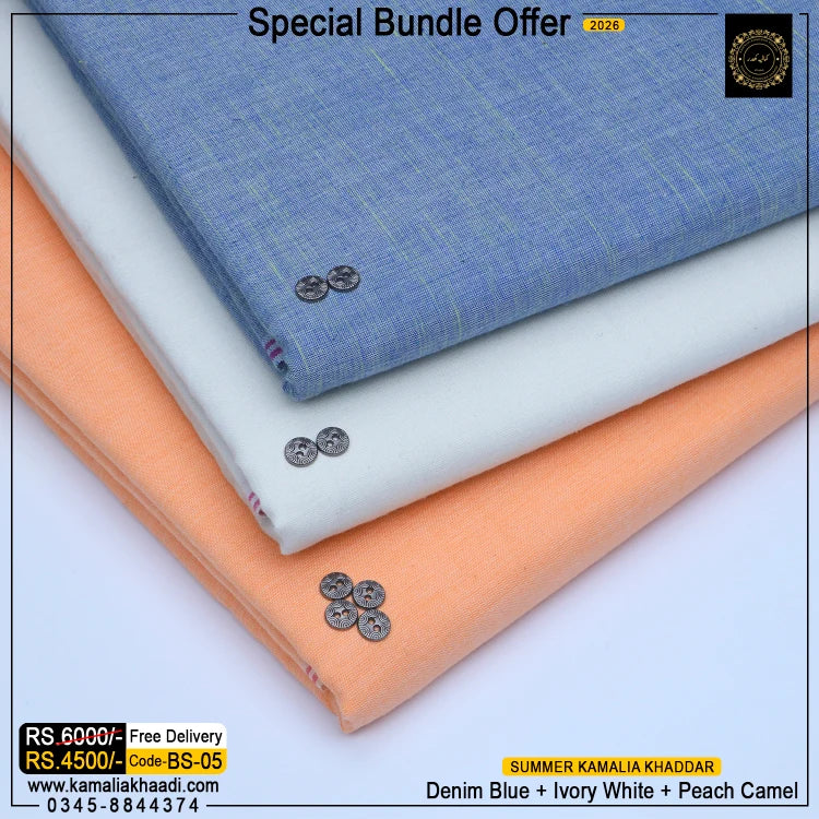 Summer Kamalia Khaddar – Bundle (3 Suits) BS-05