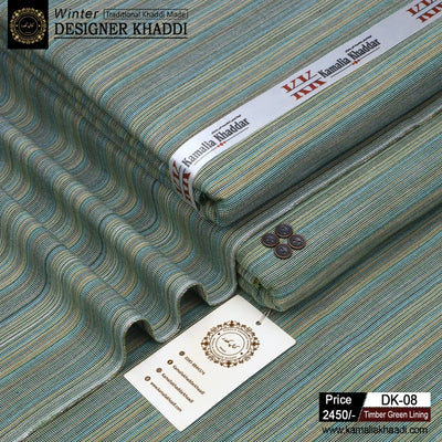 Winter Designer Khaddi - Timber Green Lining