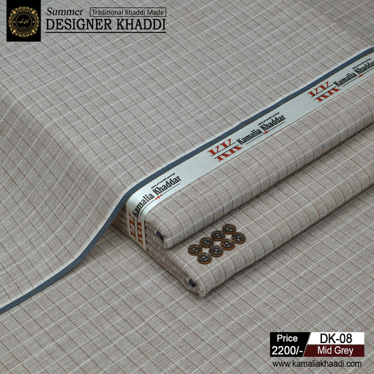 Summer Designer Khaddi - Mid Grey