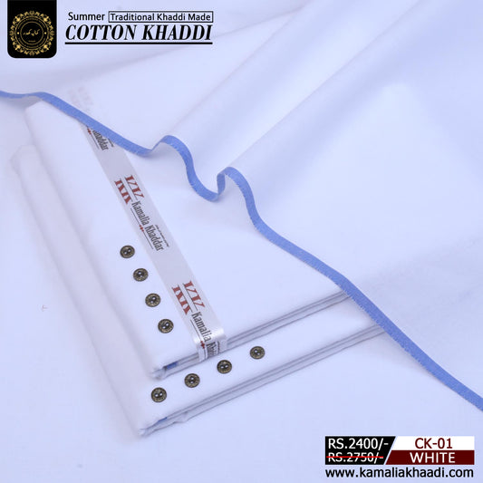 White Summer Cotton Khaddar