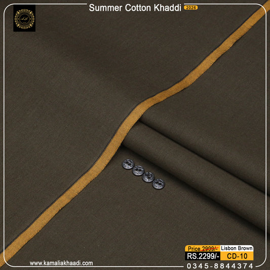 Summer Cotton Khaddi – Dark Brown Chocolate