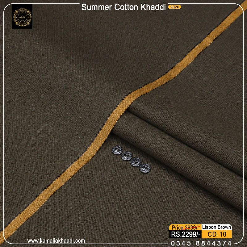 Summer Cotton Khaddi – Dark Brown Chocolate