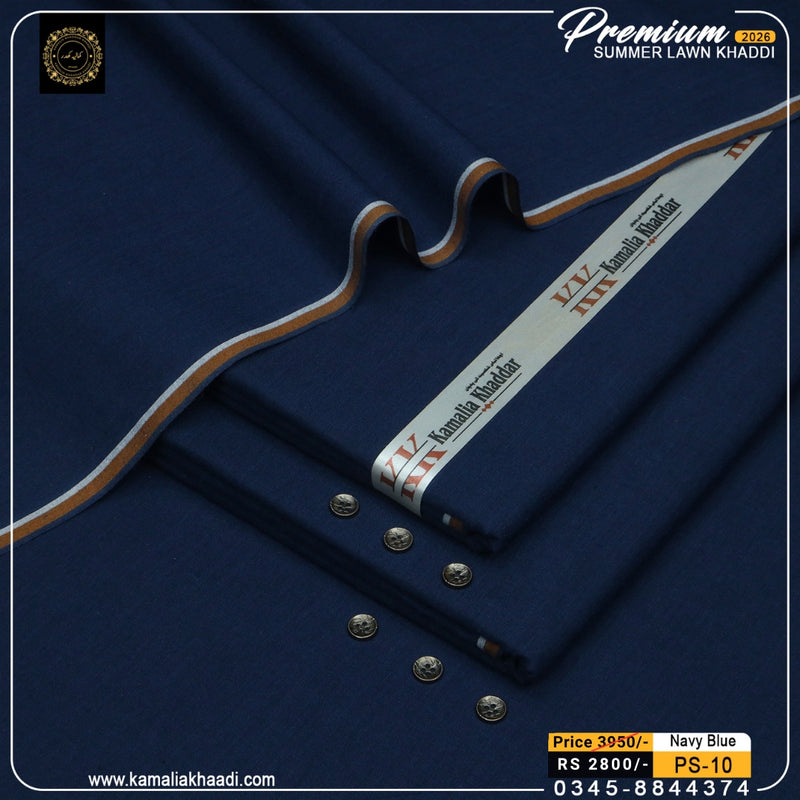 Premium Summer Lawn Khaddi - Navy Blue