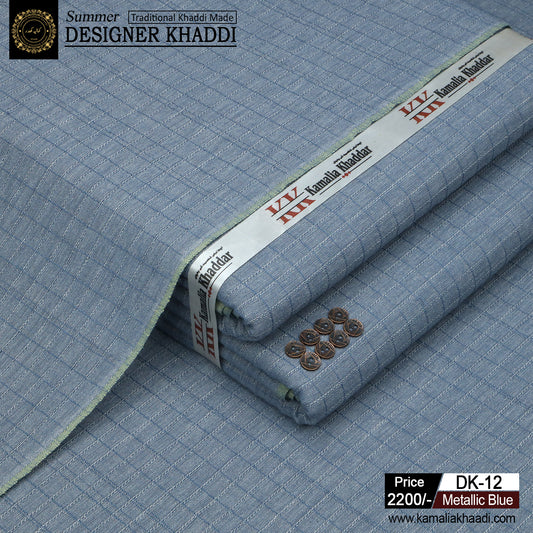 Summer Designer Khaddi - Metallic Blue