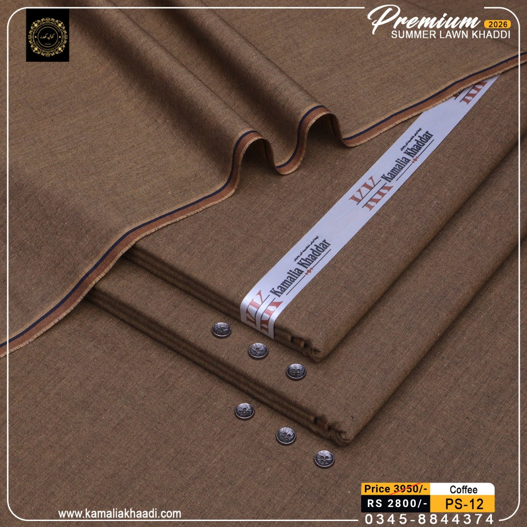 Premium Summer Lawn Khaddi - Coffee