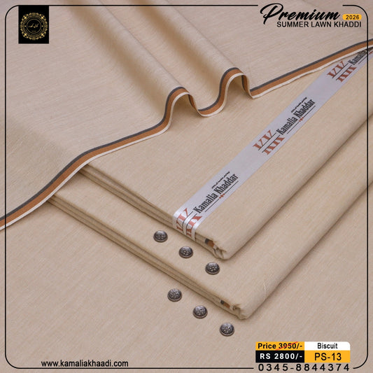 Premium Summer Lawn Khaddi - Biscuit