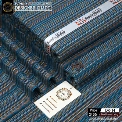 Winter Designer Khaddi - Blue Dianne Lining
