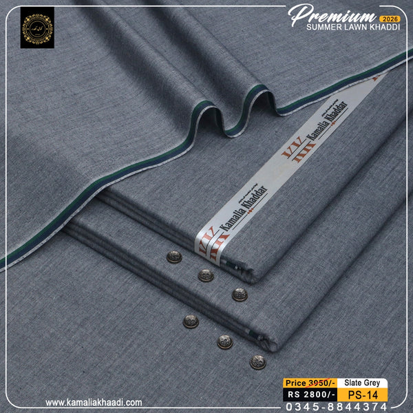 Premium Summer Lawn Khaddi - Slate Grey