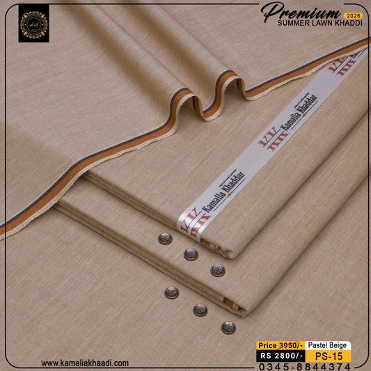 Premium Summer Lawn Khaddi - Pastel Beige