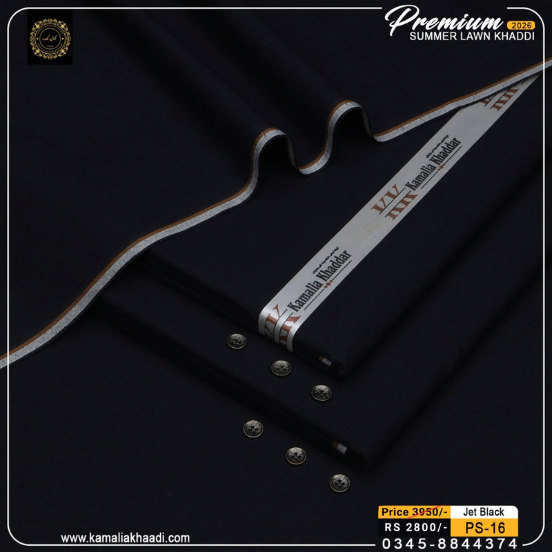 Premium Summer Lawn Khaddi - Jet Black