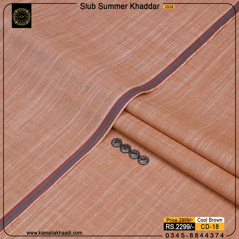 Summer Cotton Khaddi – Slub Cool Brown