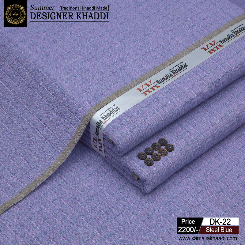Summer Designer Khaddi - Steel Blue dk22
