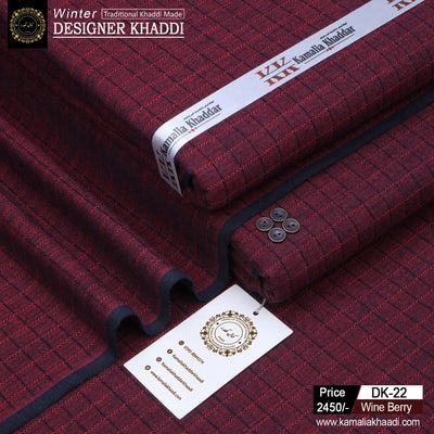 Winter Designer Khaddi - Wine Berry