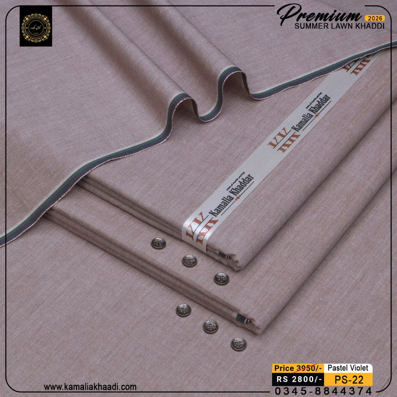 Premium Summer Lawn Khaddi - Pastel Violet