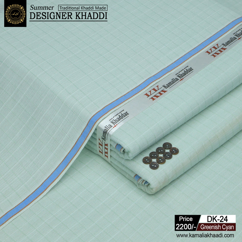 Summer Designer Khaddi - Greenish Cyan