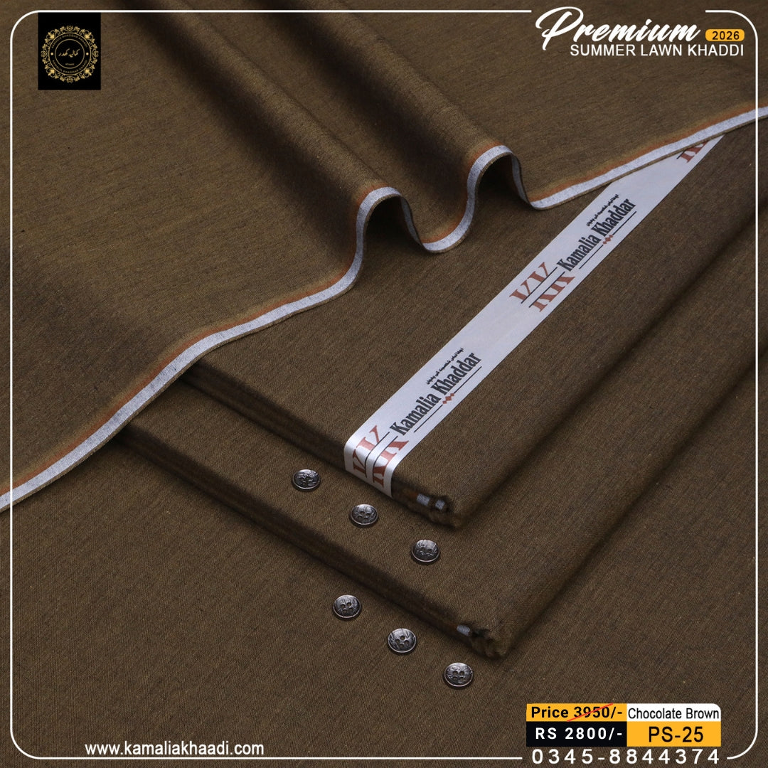 Premium Summer Lawn Khaddi - Chocolate