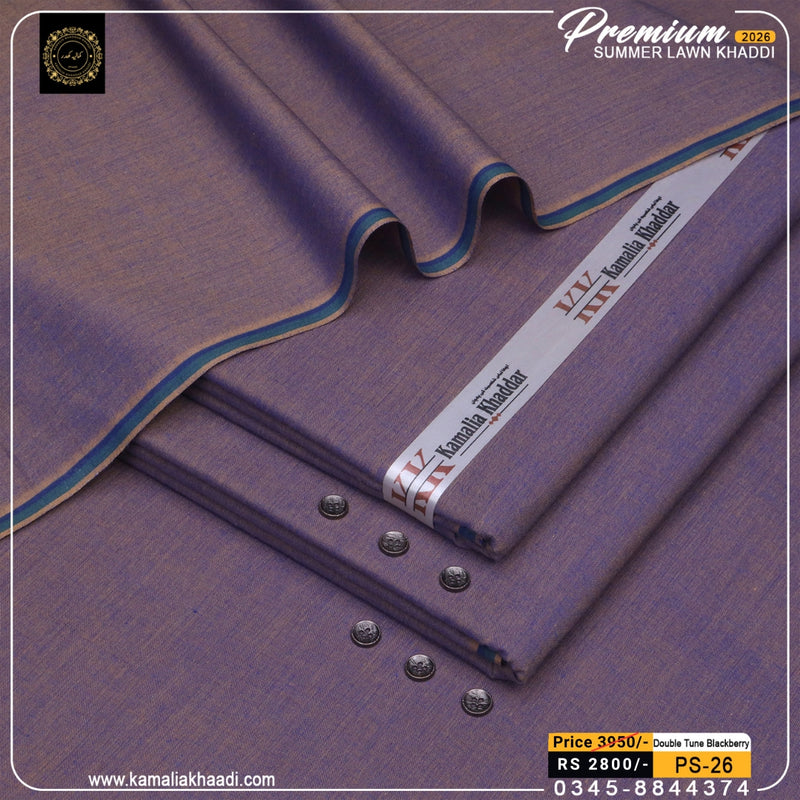Premium Summer Lawn Khaddi - Double Tone Blackberry