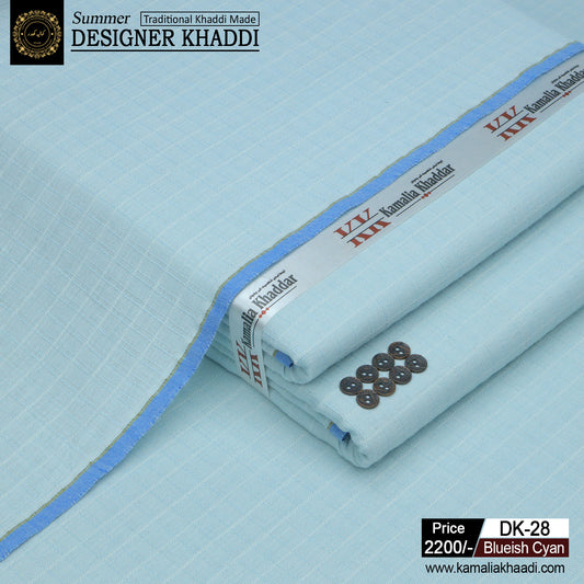 Summer Designer Khaddi - Bluish Cyan