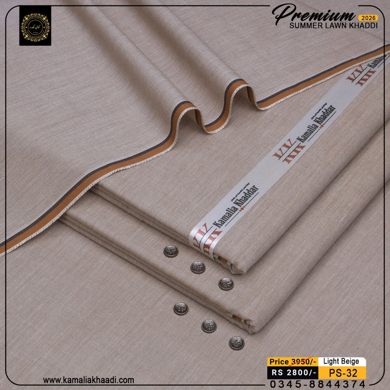 Premium Summer Lawn Khaddi - Light Beige