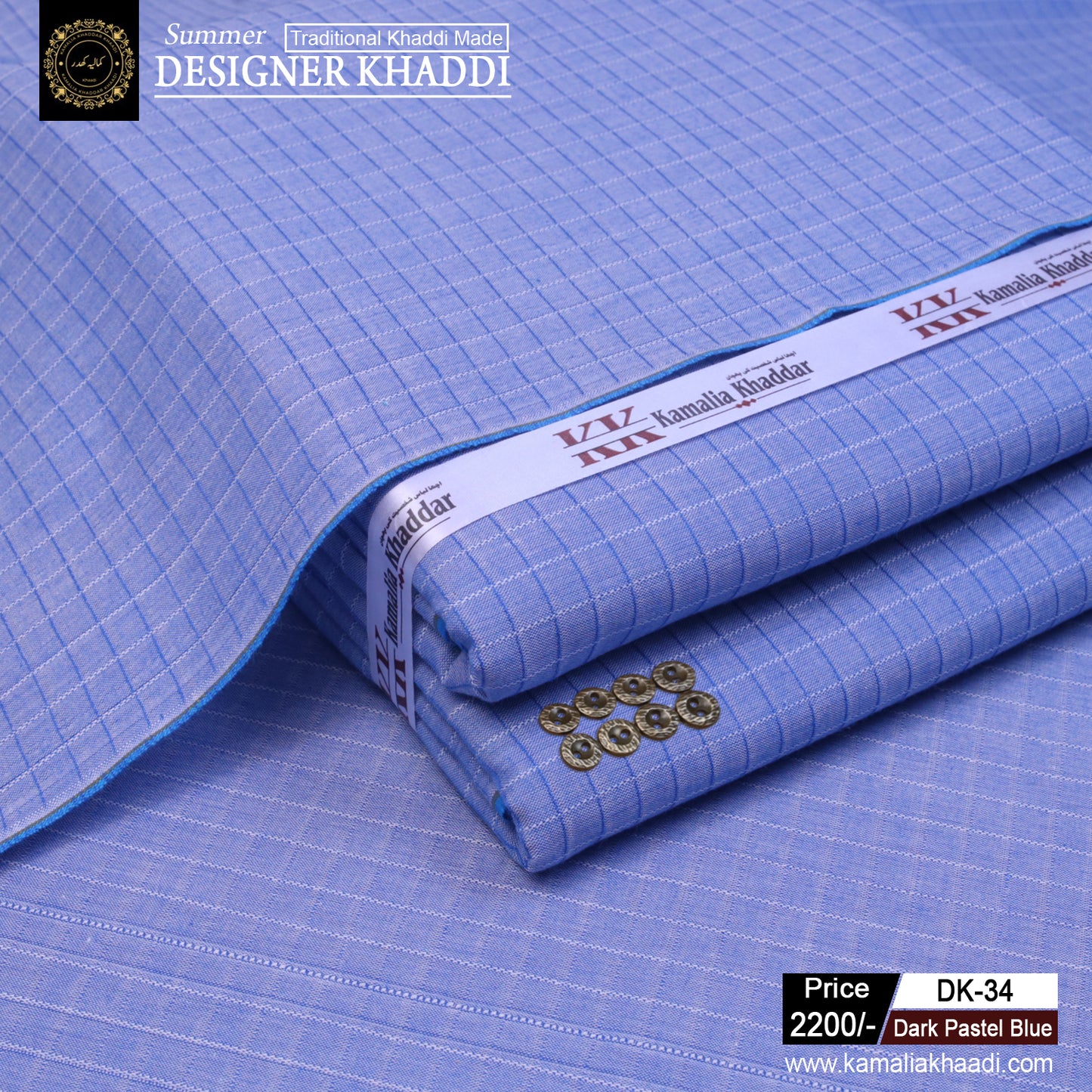 Summer Designer Khaddi - Pastel Blue