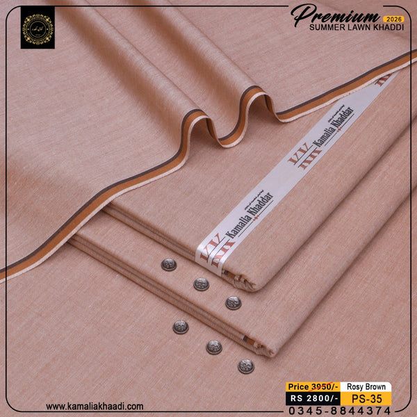 Premium Summer Lawn Khaddi - Rosy Brown
