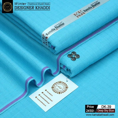 Winter Designer Khaddi - Deep Sky Blue