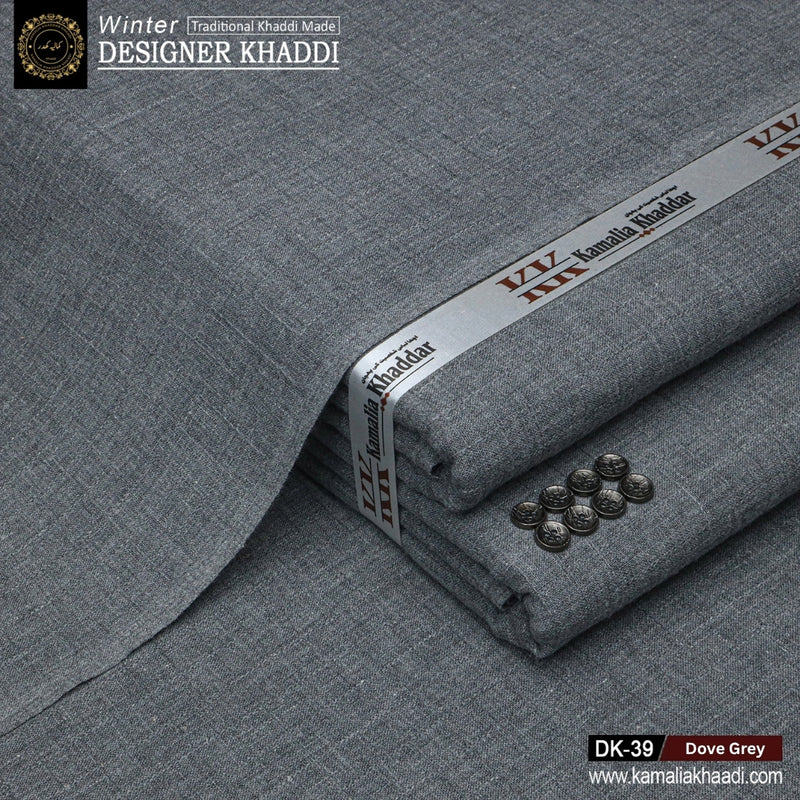 Winter Designer Khaddi DK-39 Dove Grey unstitched fabric