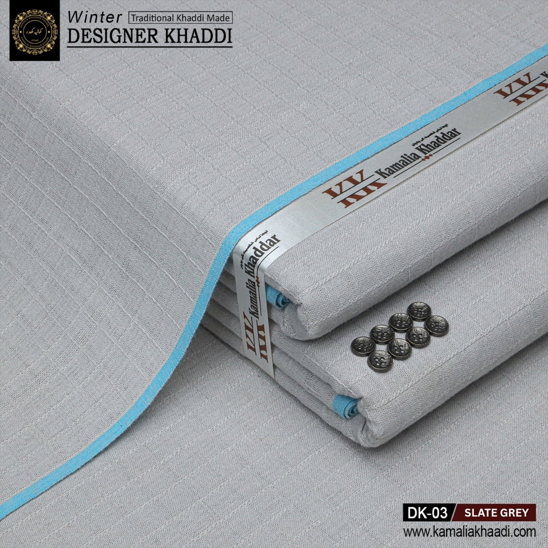 Winter Designer Khaddi DK-03 Slate Grey unstitched fabric