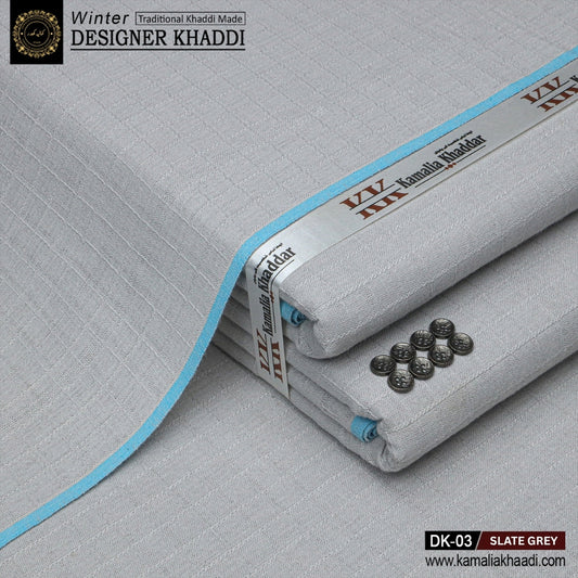 Winter Designer Khaddi DK-03 Slate Grey unstitched fabric