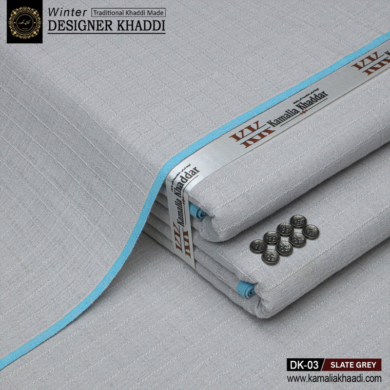 Winter Designer Khaddi DK-03 Slate Grey unstitched fabric