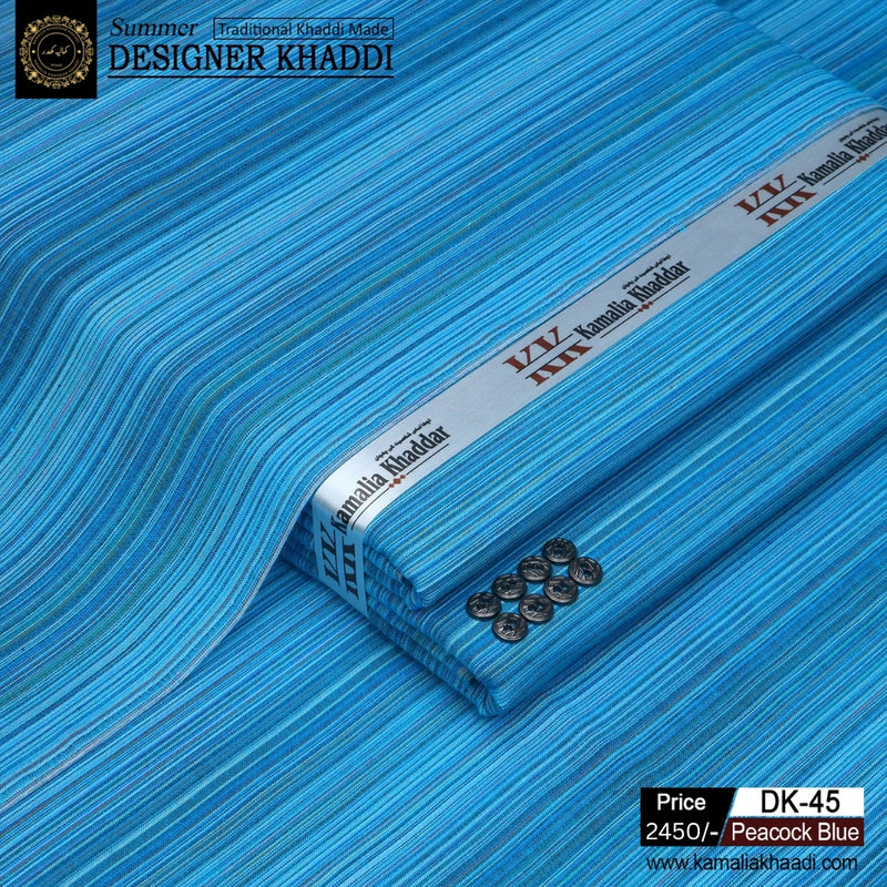 Summer Designer Khaddi - Peacock Blue dk45