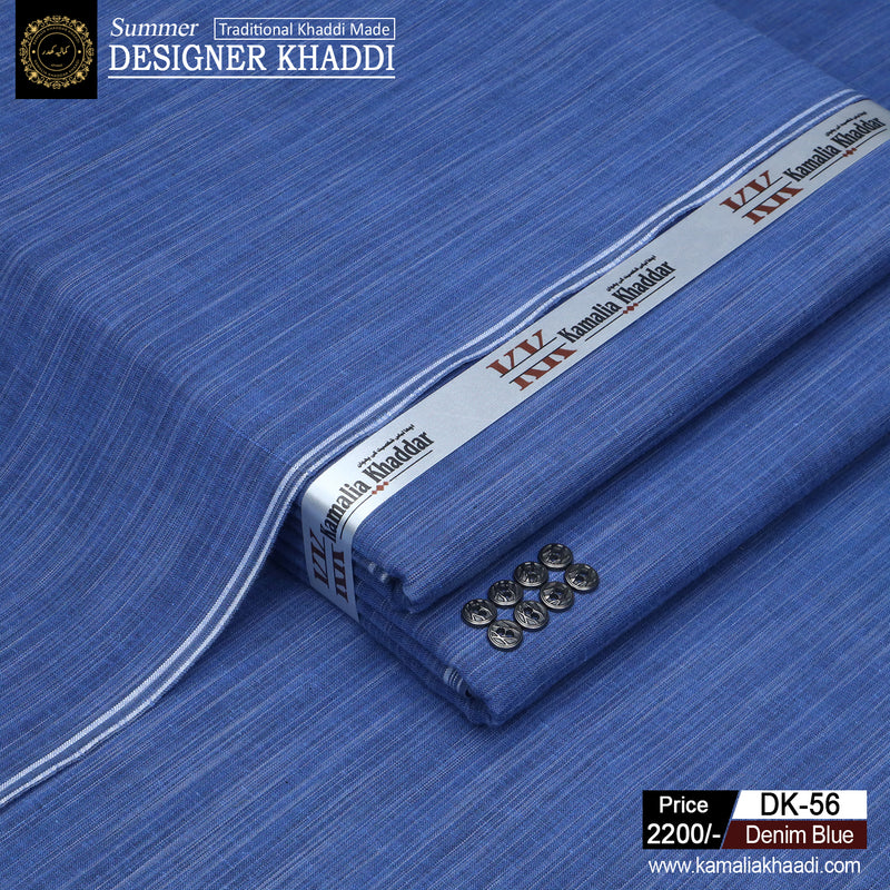 Summer Designer Khaddi - Denim Blue dk56