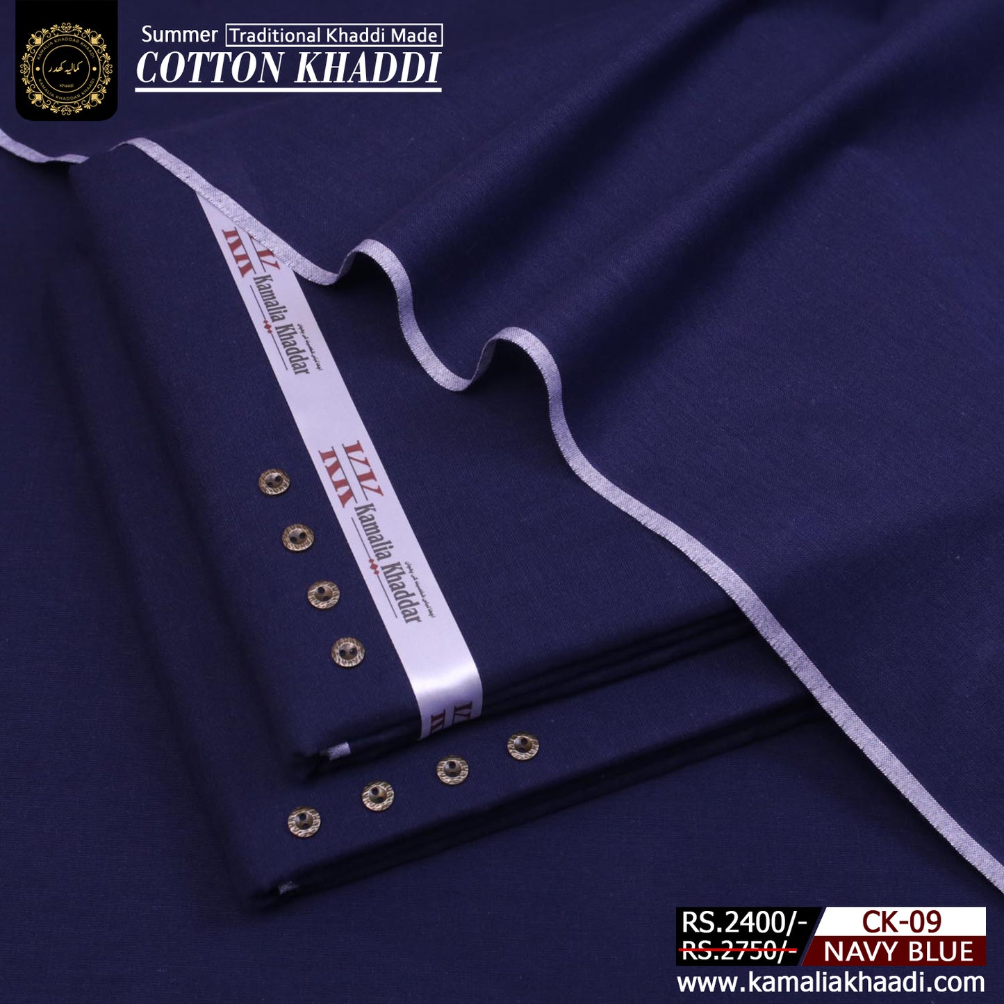Navy Blue Summer Cotton Khaddar