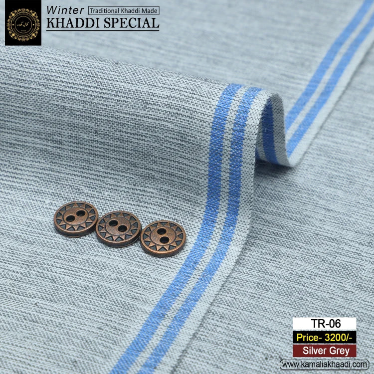 Winter Khaddi Special - Silver Gray