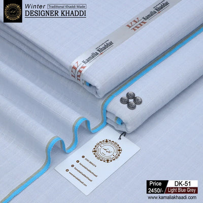 Winter Designer Khaddi - Light Blue Grey