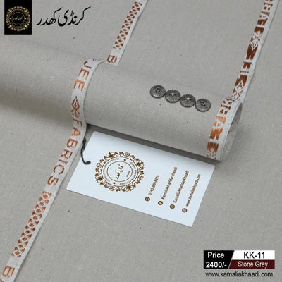 Winter Karandi Khaddar - Stone Grey