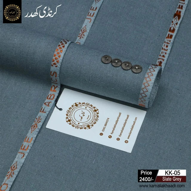 Winter Karandi Khaddar - Slate Grey