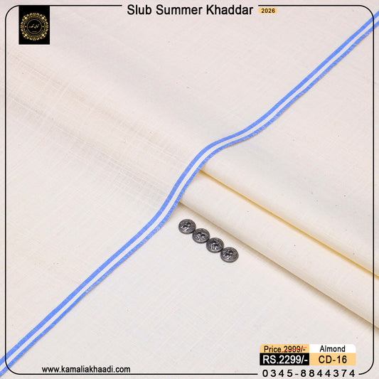 Summer Cotton Khaddi – Slub Almond