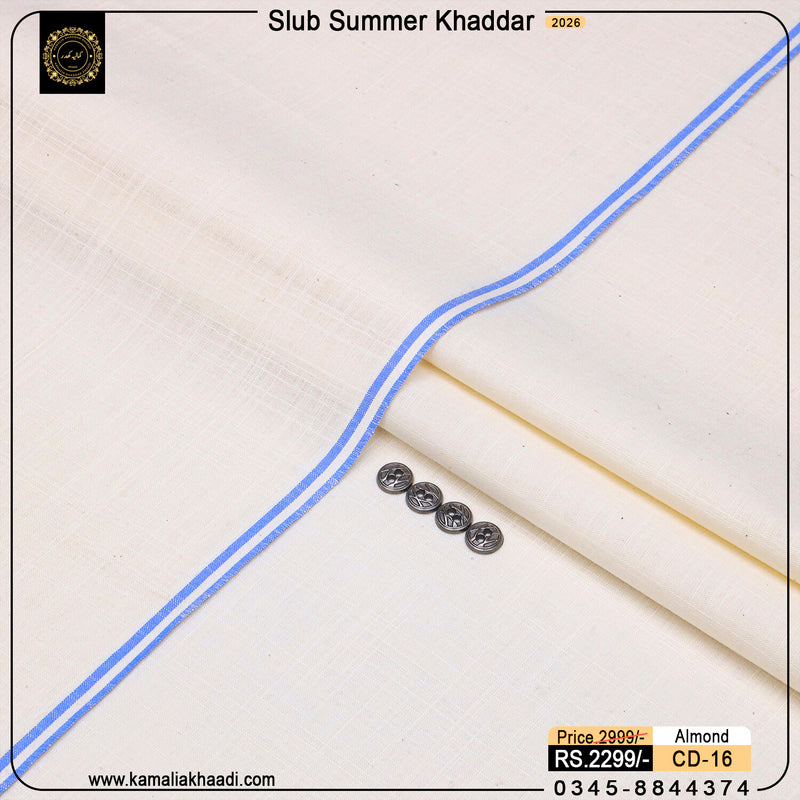 Summer Cotton Khaddi – Slub Almond